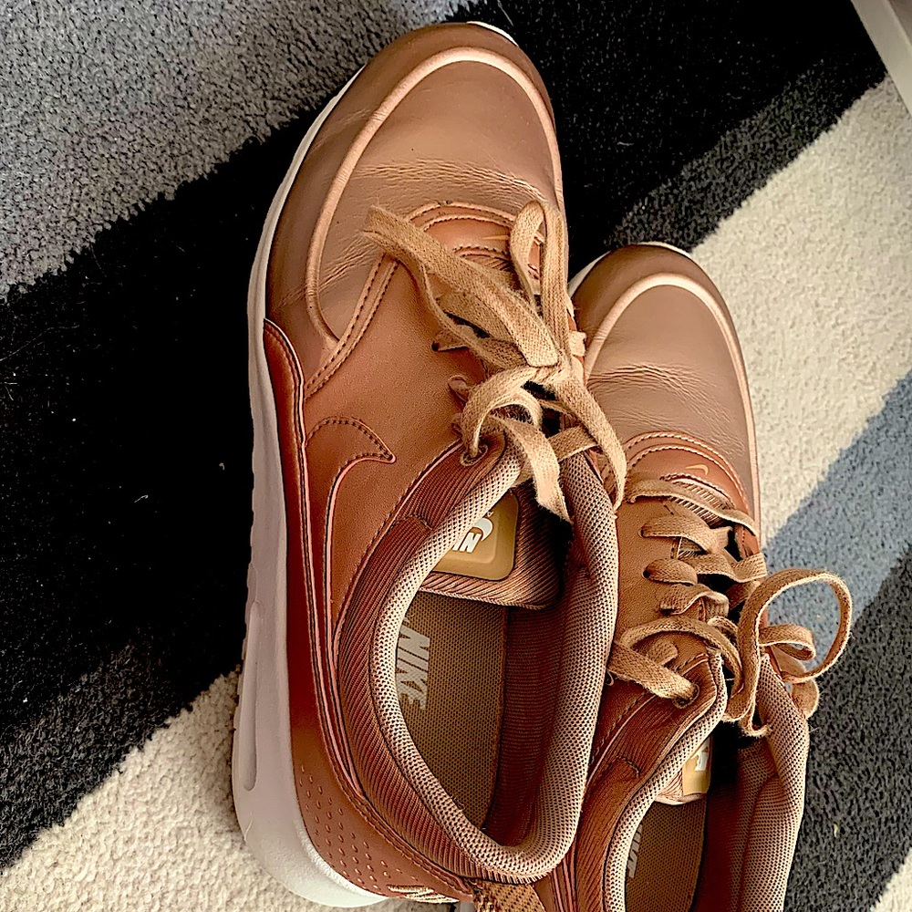 Nike rose gold metallic air max thea size 10